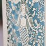 Personalised Papercut Mermaid Birthday Card, thumbnail 8 of 8