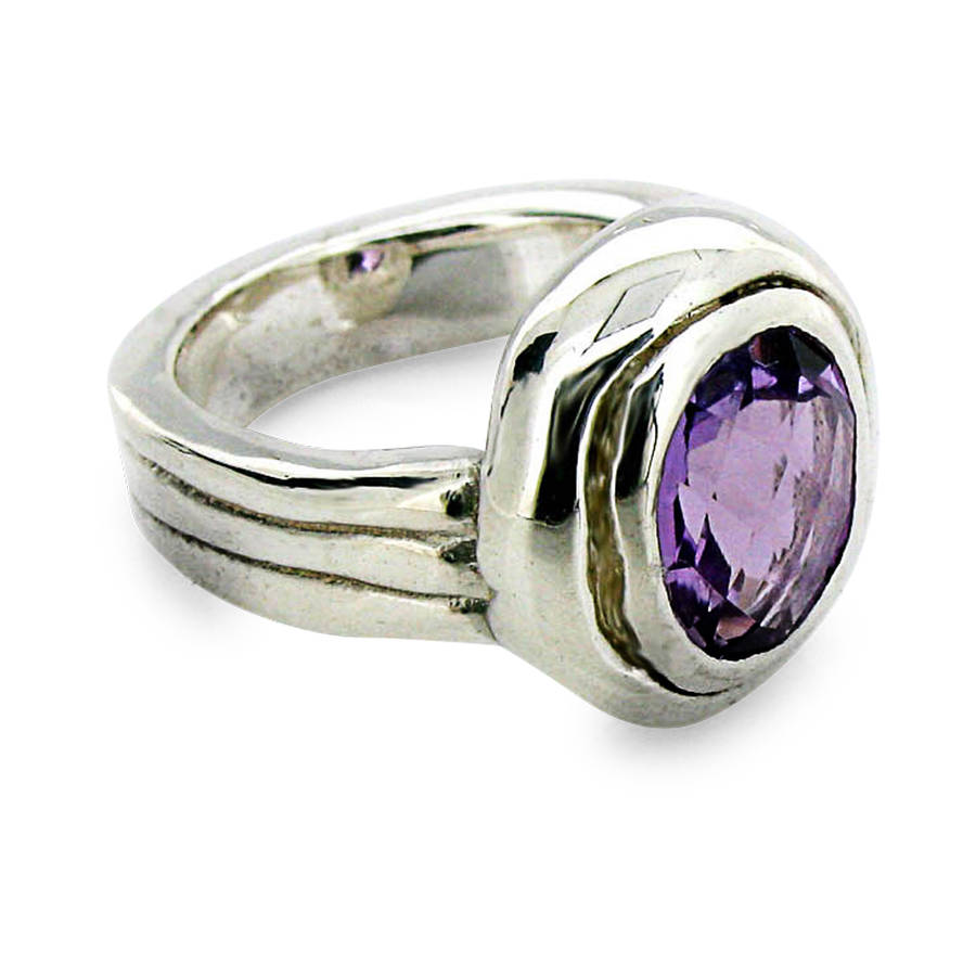 Amethyst Silver Ring By Will Bishop Jewellery Design