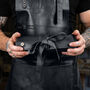 Personalised Black Leather Apron And Tool Roll Gift Set, thumbnail 4 of 10