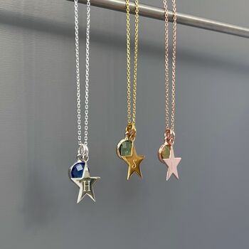 Personalised Star Birthstone Necklace, 5 of 10