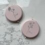 Personalised Engraved Pink Flower Pocket Mirror, thumbnail 2 of 4