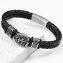 Personalised Men's Warrior Shield Leather Bracelet, thumbnail 1 of 5