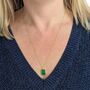 'The Rectangle' Green Onyx Gold Plated Necklace, thumbnail 5 of 7