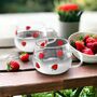 Set Of Two Strawberry Glass Coffee Mug, thumbnail 4 of 6