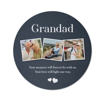 Personalised Photo Memorial Slate Circular Grave Marker, 7 of 7