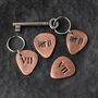 7th Anniversary Copper Guitar Pick Key Ring / Token, thumbnail 3 of 9