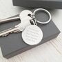 Engraved Circle Keyring, Thank You Patience And Caring, thumbnail 2 of 3