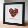 Personalised 40th Anniversary Wooden Heart Print – Ruby Wedding Keepsake, thumbnail 2 of 3