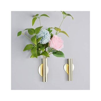 Two Sets Of Wall Tube Metal Vases, 2 of 6