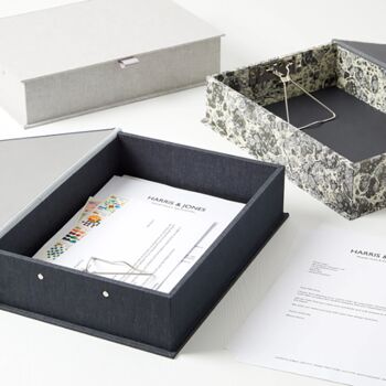 Fabric Box File In Grey, 2 of 8