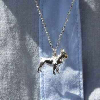 Personalised French Bulldog Sterling Silver Necklace, 5 of 8