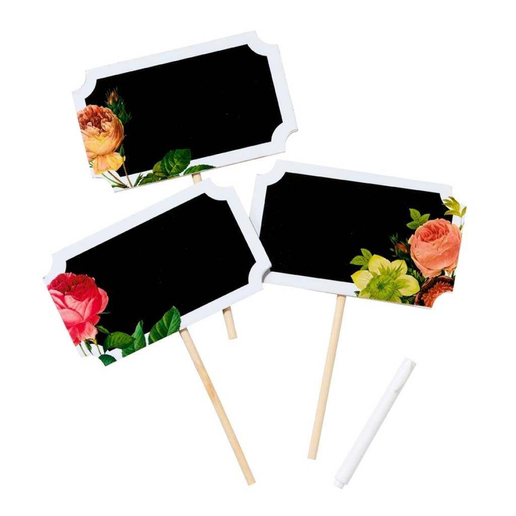 Garden Party Chalkboard Signs Table Decorations
