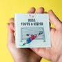 'You're A Keeper' Personalised Football Coaster, thumbnail 3 of 4
