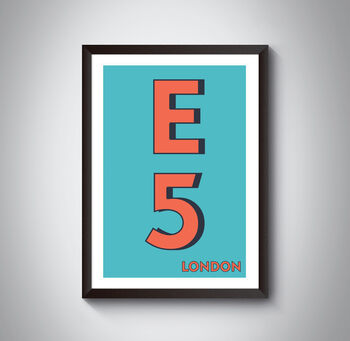 E5 Leyton London Typography Postcode Print, 3 of 10