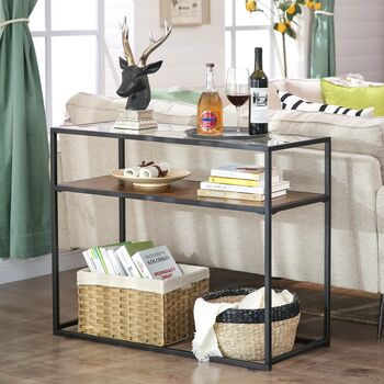 Glass Tabletop Console Table Side Table, 3 of 7