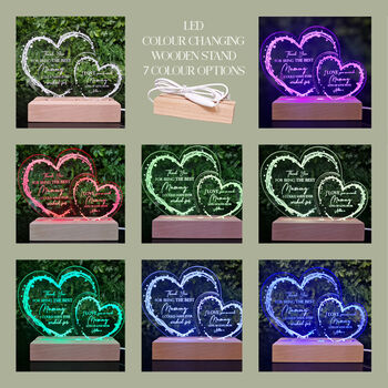 Personalised Mother's Day Light Up Acrylic Hearts, 3 of 12