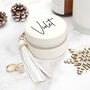 Personalised White Jewellery Case With Tassel, thumbnail 5 of 6