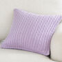 Lilac Cable Knit Cushion Cover, thumbnail 2 of 2
