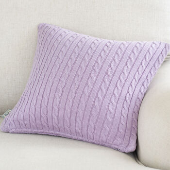 Lilac Cable Knit Cushion Cover, 2 of 2