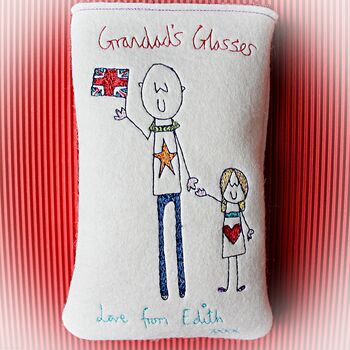 Personalised Embroidered Grandad's Glasses Case, 7 of 12