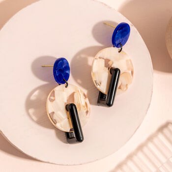 Marmo Statement Marbled Resin Earrings, 3 of 4