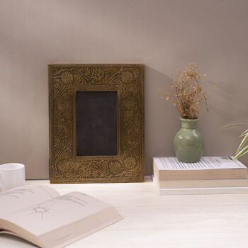 Antique Style Ornamental Brass Photo Frame, 4 of 4