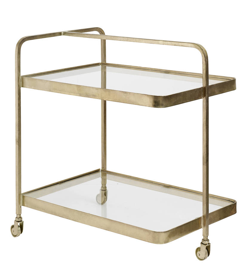 Portable Brass Display Drinks Trolley By I Love Retro ...