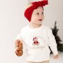 My First Christmas Bear Personalised Embroidered Knitted Jumper, thumbnail 1 of 6