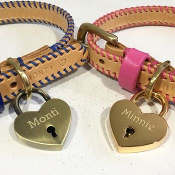 Personalised Pet Name Heart Lovelock Dog Tag, 6 of 8