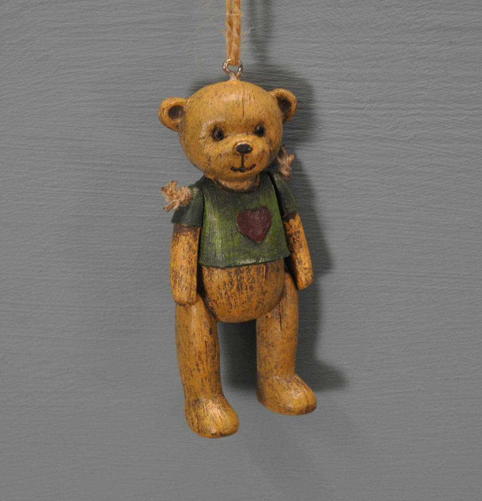 antique teddy bear christmas decoration by garden selections