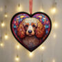 Poodle Stained Glass Effect Heart Suncatcher, thumbnail 5 of 7