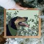 Pet Portrait In Nature Leaves Custom Dad Gift, thumbnail 1 of 8