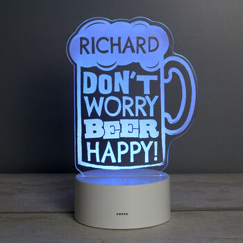 Personalised 'Beer Happy' LED Colour Changing Light, 4 of 12