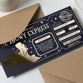 Personalised Christmas Train Ticket Gift Voucher, 2 of 8
