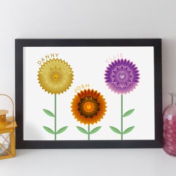 Personalised Family Flowers Print Family Gift, 6 of 12