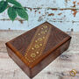 Carved Inlaid Floral Wooden Jewellery Box, thumbnail 1 of 6