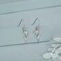 Sterling Silver Lily Flower Drop Earrings, thumbnail 2 of 11