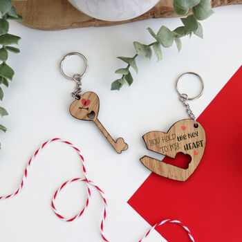 You Hold The Key To My Heart Valentine's Keyring Set, 4 of 5