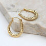 Solid Gold Patterned Creole Hoop Earrings, thumbnail 1 of 3