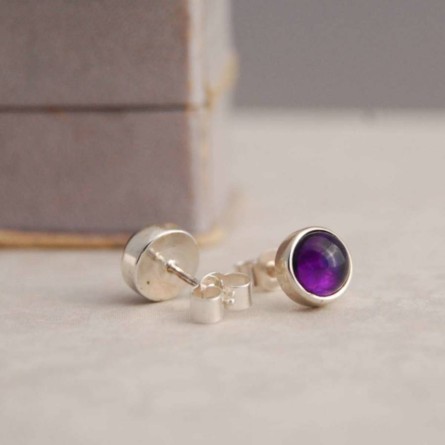 amethyst handmade sterling silver studs by alison moore designs ...