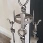 Heavy Pewter Five Piece Fireplace Companion Set Accessories, thumbnail 6 of 10