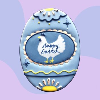 Personalised Chicken Easter Egg Iced Biscuit, 2 of 4