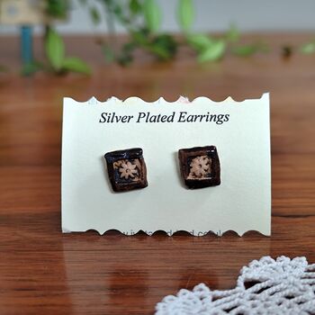 Handmade Ceramic Earrings Studs Gold Plated Findings, 9 of 11