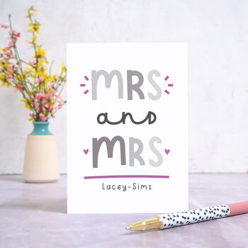 Personalised Mrs And Mrs Card, 4 of 9