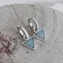 The Triangle Aquamarine Sterling Silver Earrings, thumbnail 4 of 6