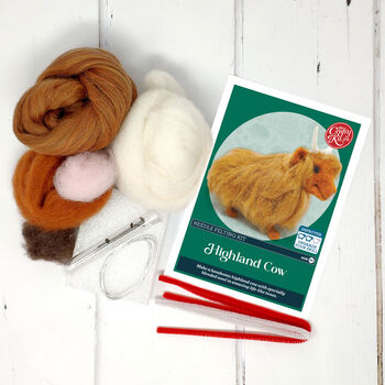 Highland Cow Needle Felting Craft Kit, 2 of 3