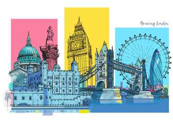 Vivid London Montage Greetings Card, 2 of 3