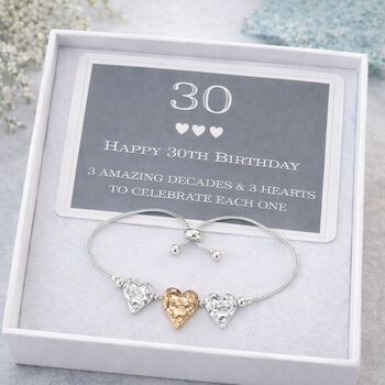 30th Birthday Drawstring Heart Bracelet, 3 of 6