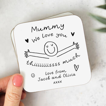 Personalised Coaster 'Mummy Love You This Much', 2 of 2
