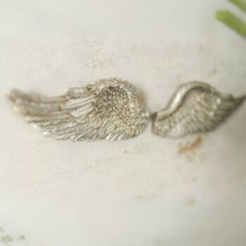 Silver Angel Wings Home Wall Decor Hanging Ornament 2pc, 3 of 5